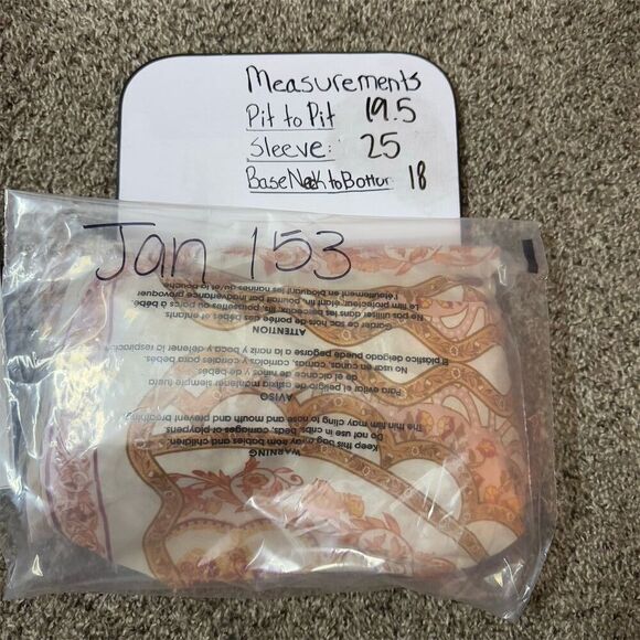 Perfect Pricilla Women's M Long Sleeve Sheer Geometric Blouse Multicolor - Picture 7 of 7